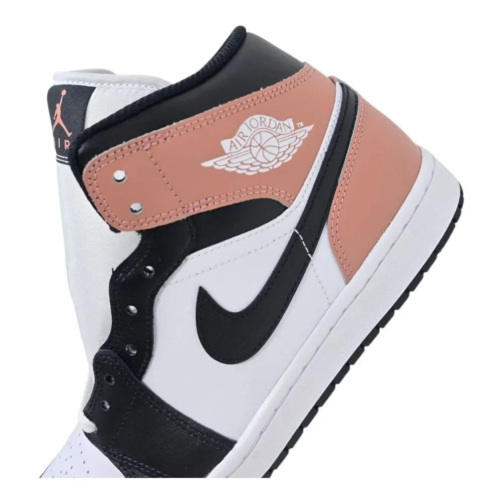 Nike Air Jordan 1 Mid White Black Rust Pink Basketball DQ8426-100 Men's Size 11